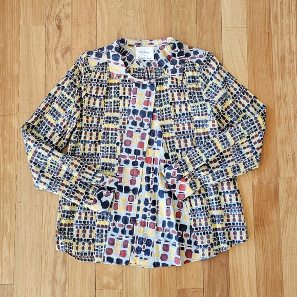 Catelac Blouse - Size 0 - 100% Cotton - mother-of-pearl buttons - Picture 1 of 8